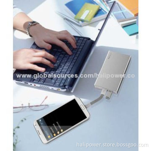 Luxury Aluminum Multi-function Power Bank/External Battery Charger with 6,000mAh Capacity